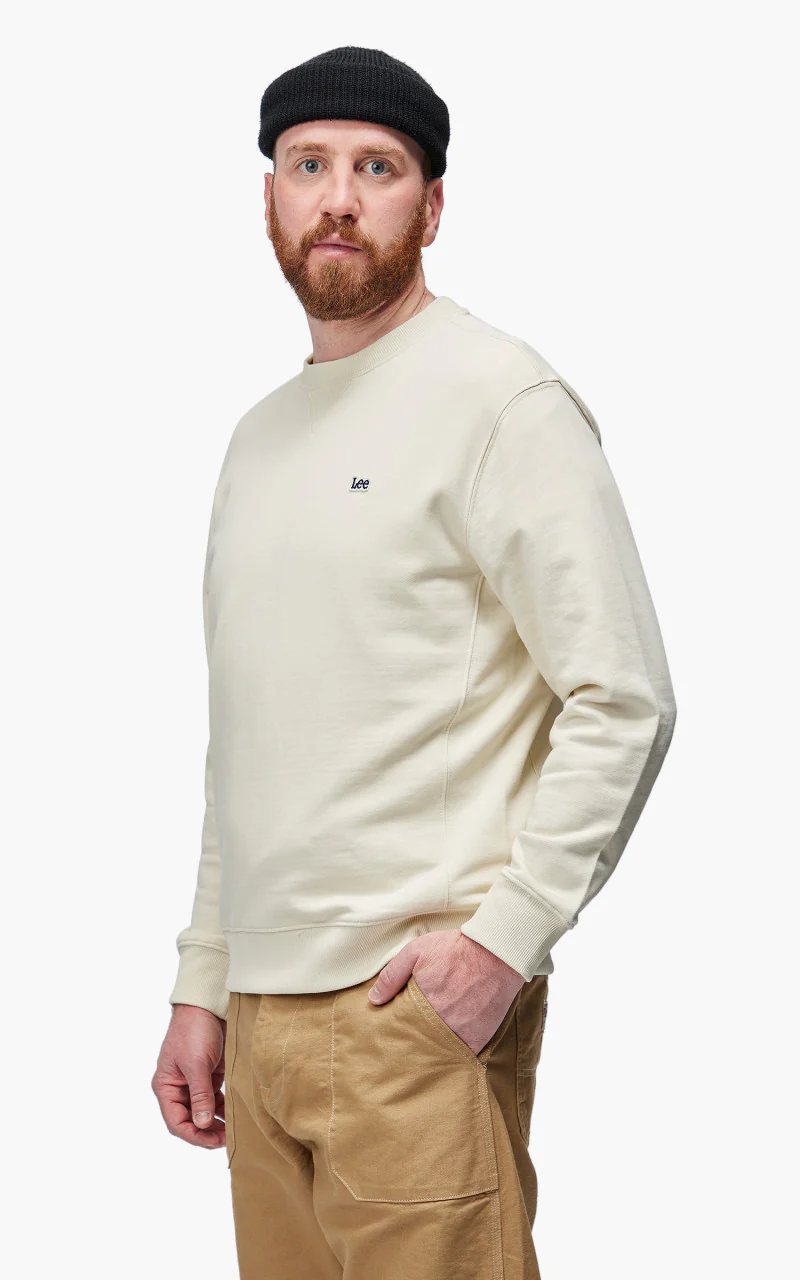 Lee Plain Crew Sweatshirt Ecru - Image 4