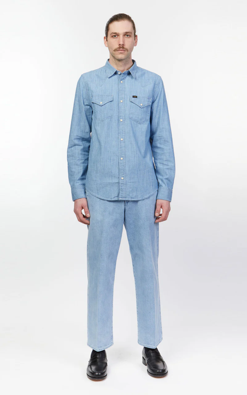 Lee Regular Western Shirt Chambray Navy - Image 2