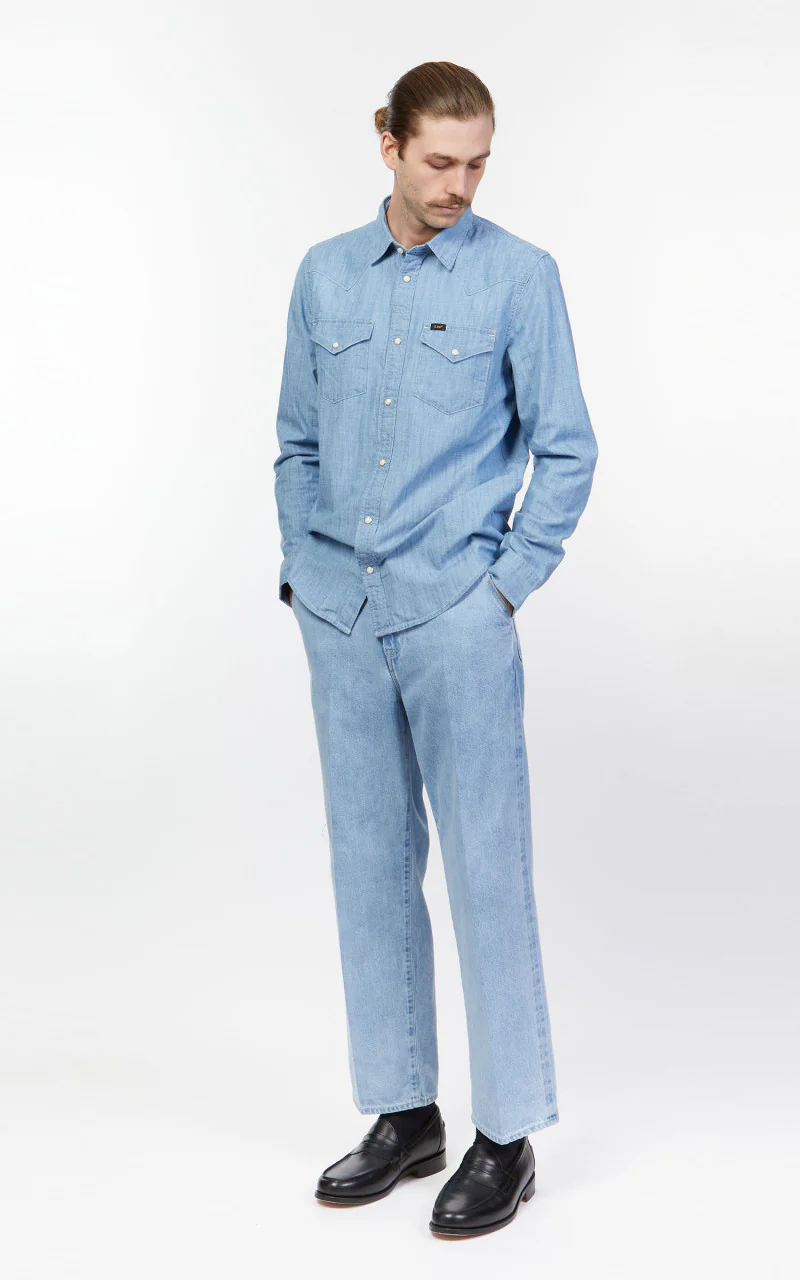 Lee Regular Western Shirt Chambray Navy - Image 3