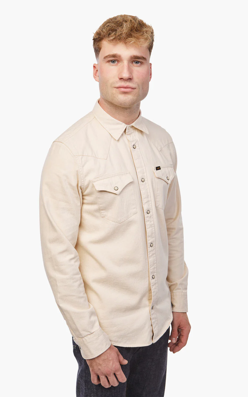 Lee Regular Western Shirt Ecru - Image 4