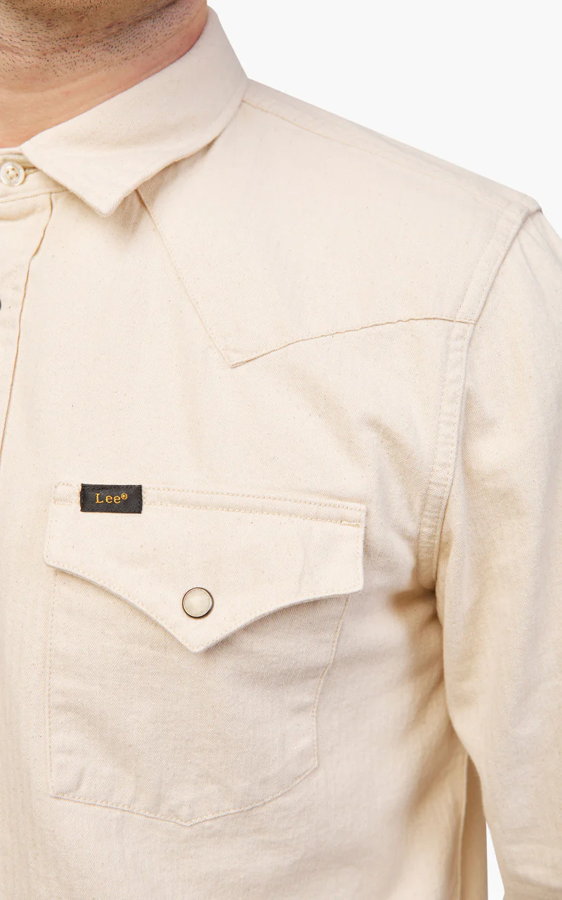 Lee Regular Western Shirt Ecru - Image 8