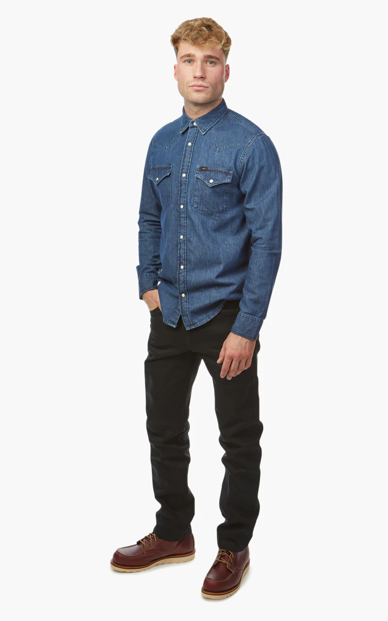 Lee Regular Western Shirt Mid Stone Wash - Image 3