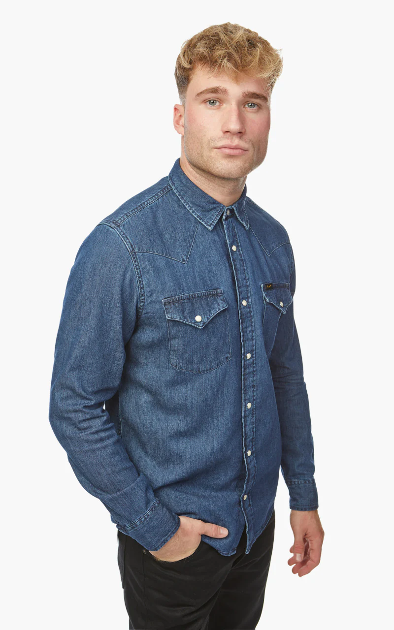 Lee Regular Western Shirt Mid Stone Wash - Image 4