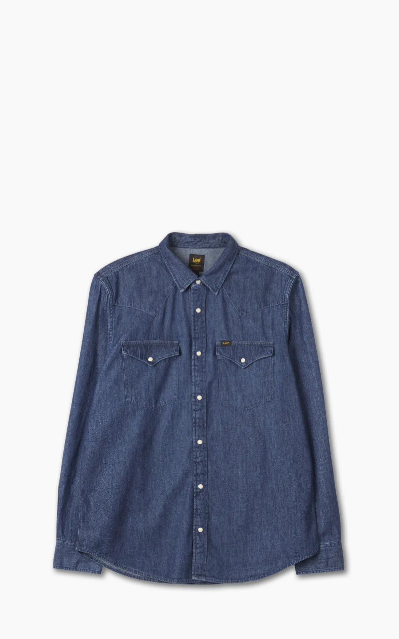 Lee Regular Western Shirt Rigid Mid Stone Wash Indigo