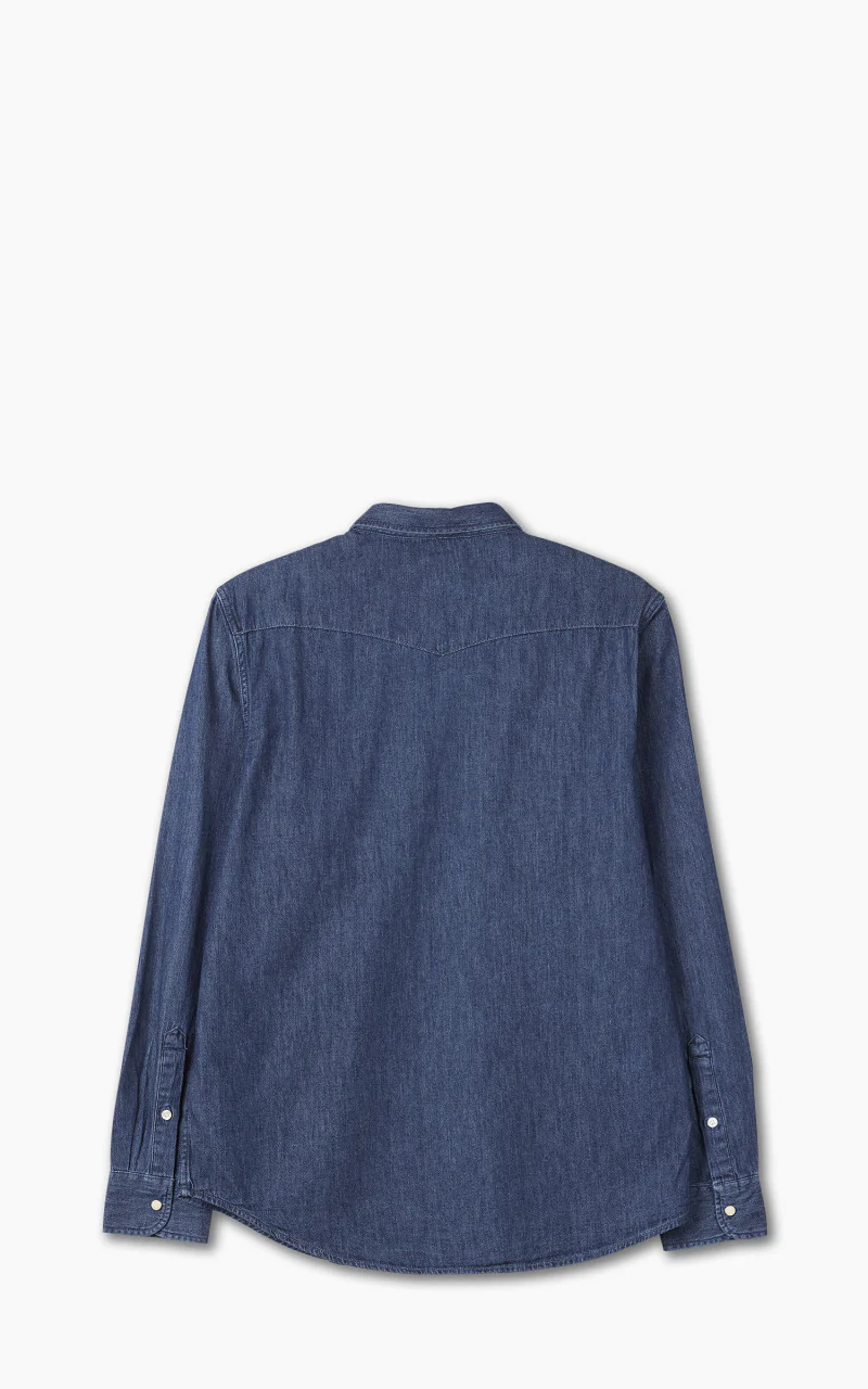 Lee Regular Western Shirt Rigid Mid Stone Wash Indigo - Image 3
