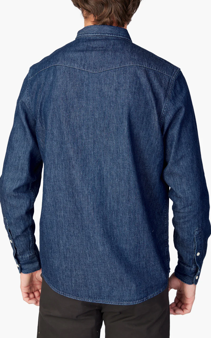 Lee Regular Western Shirt Rigid Mid Stone Wash Indigo - Image 6