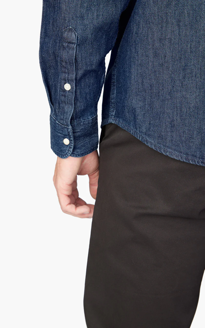 Lee Regular Western Shirt Rigid Mid Stone Wash Indigo - Image 7
