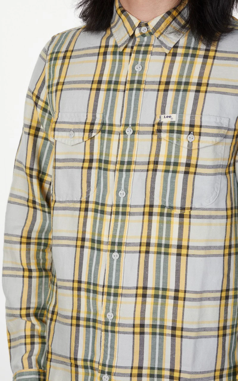 Lee Service Shirt Grey Violet Checked - Image 5