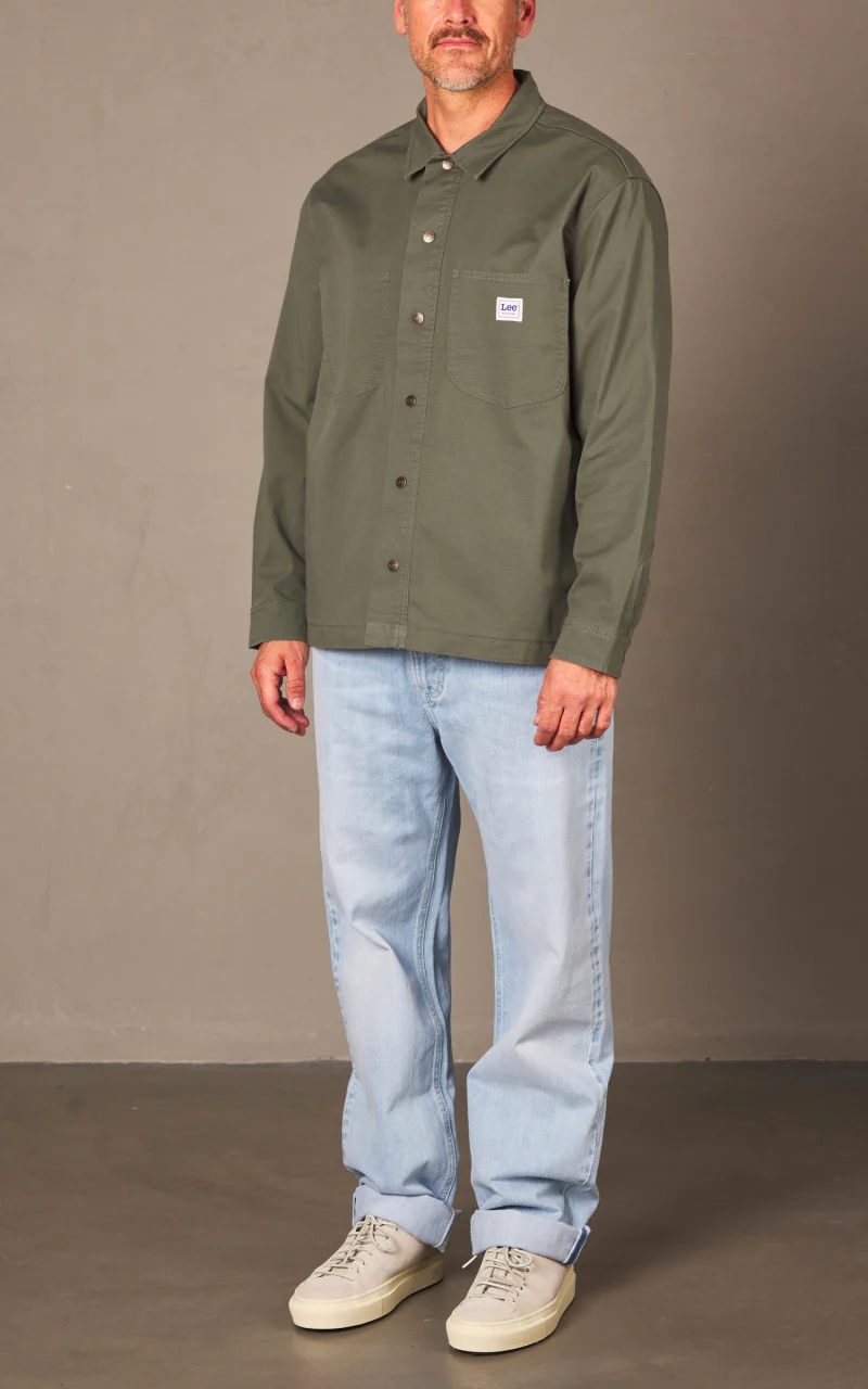 Lee Worker Overshirt Olive Grove - Image 2