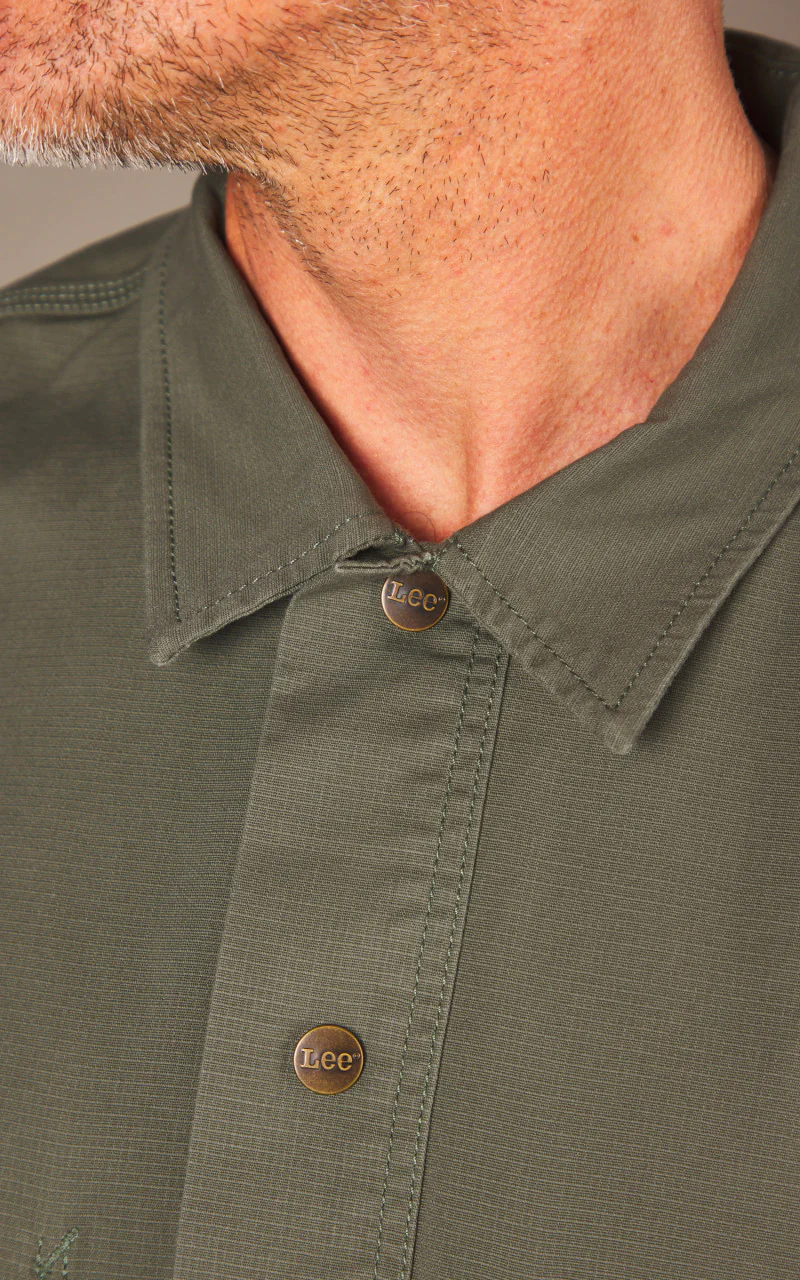 Lee Worker Overshirt Olive Grove - Image 5