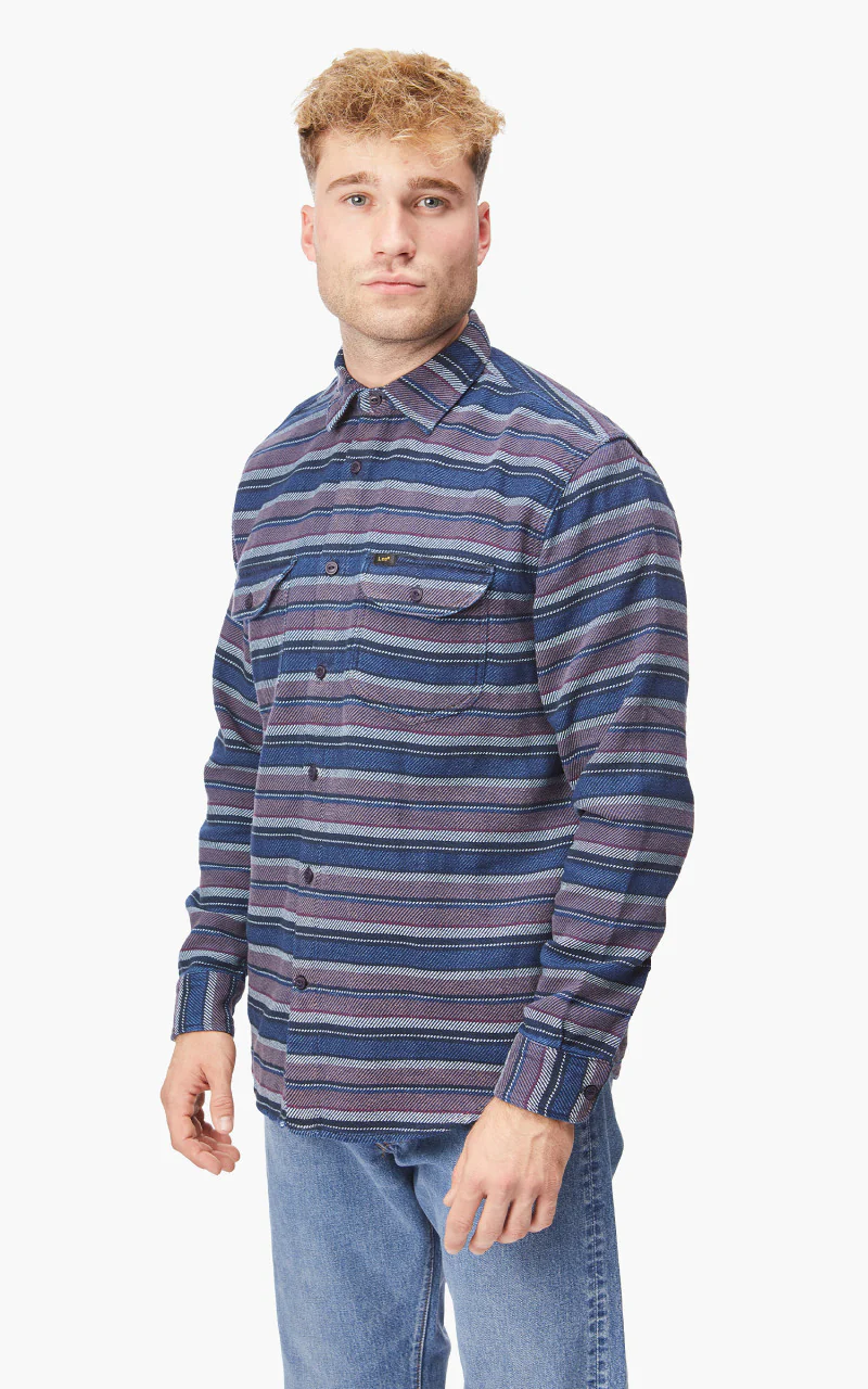 Lee Worker Shirt Indigo - Image 3