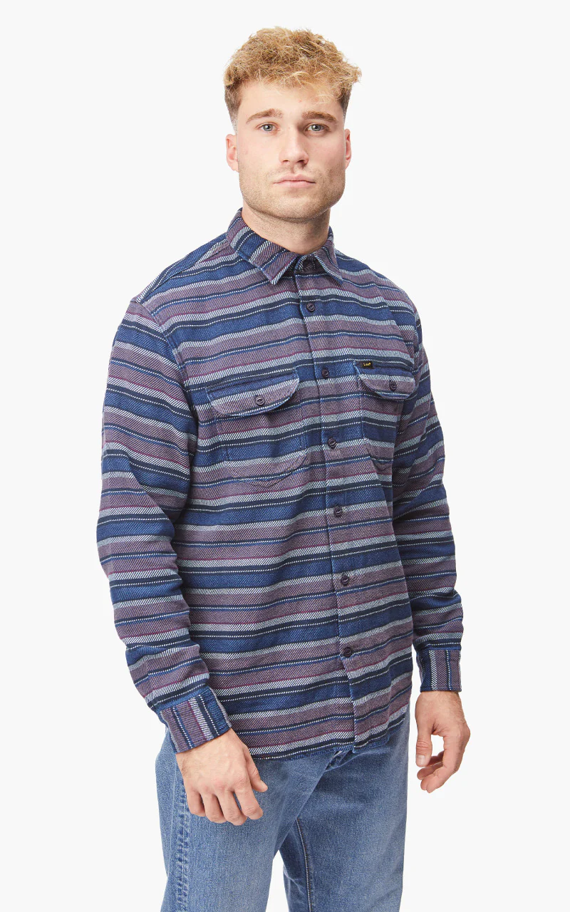 Lee Worker Shirt Indigo - Image 4