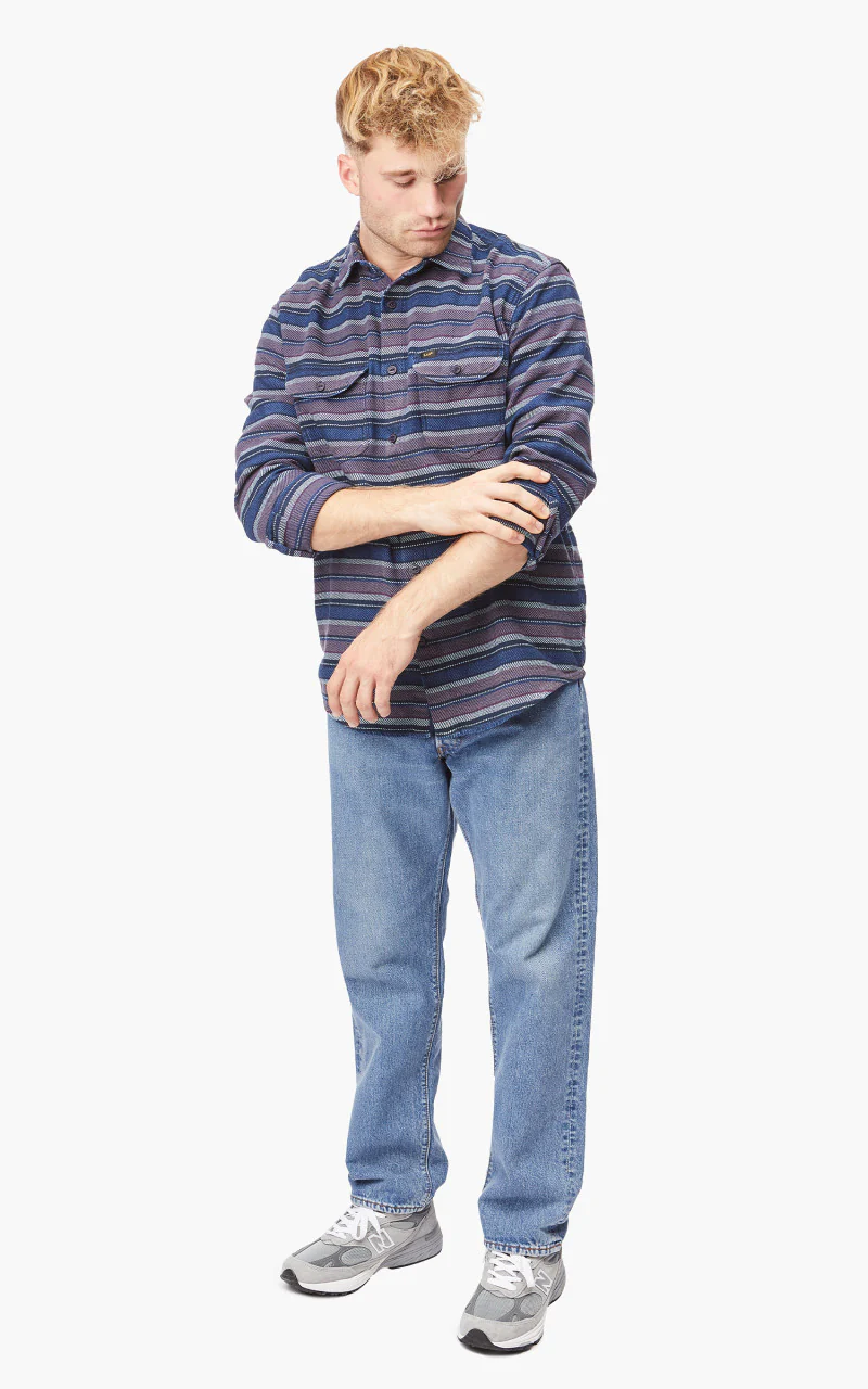Lee Worker Shirt Indigo - Image 8