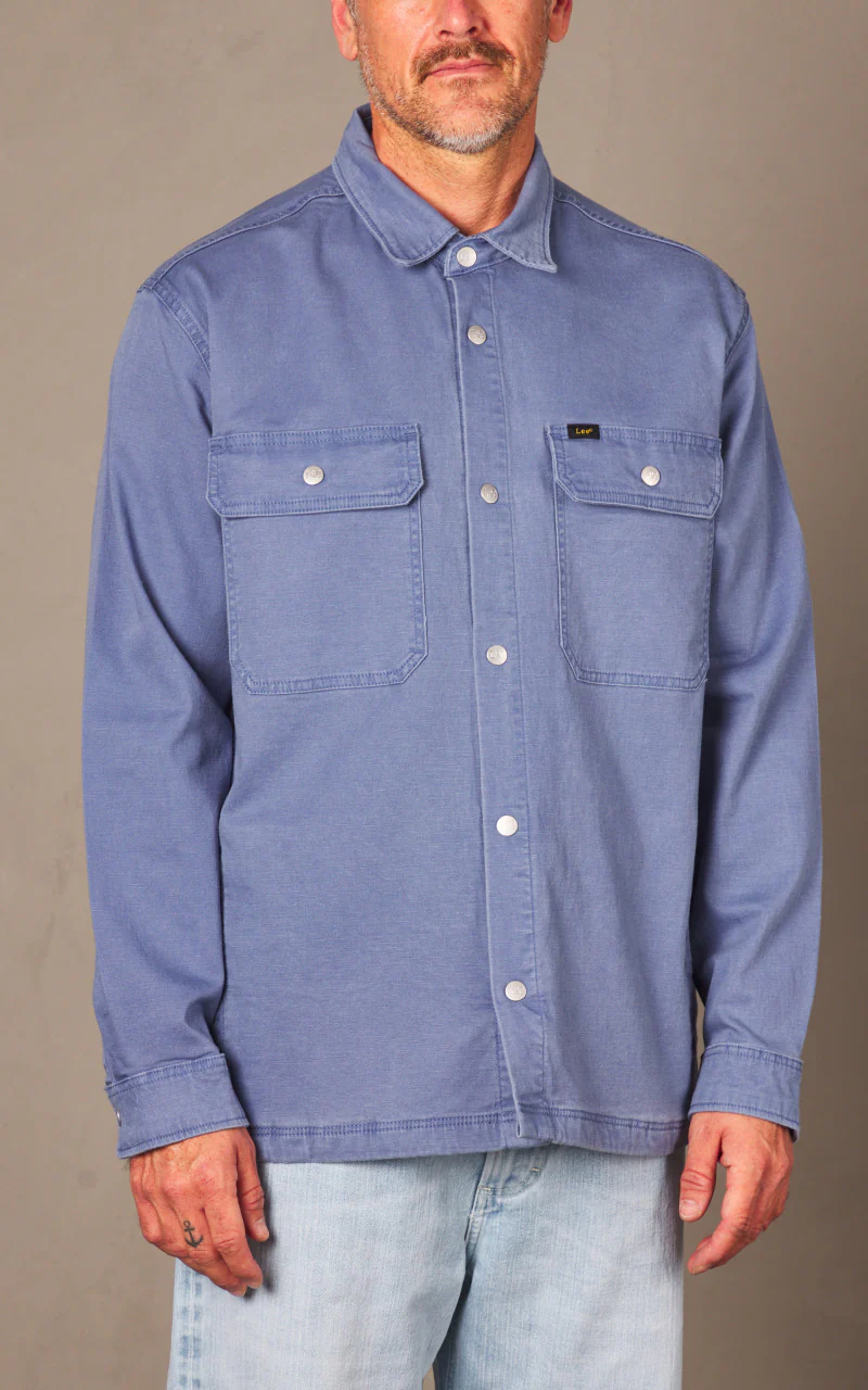 Lee Workwear Overshirt Surf Blue - Image 4