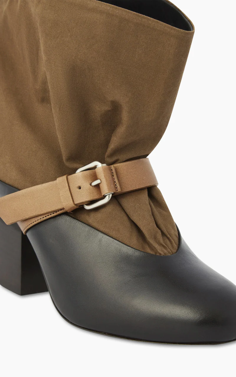 Lemaire Canvas Mid Boot Ochre Brown/Black/Cigar - Image 3