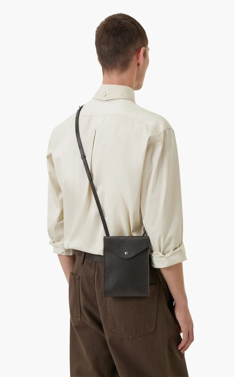 Lemaire Enveloppe With Strap Soft Grained Leather Dark Chocolate - Image 2