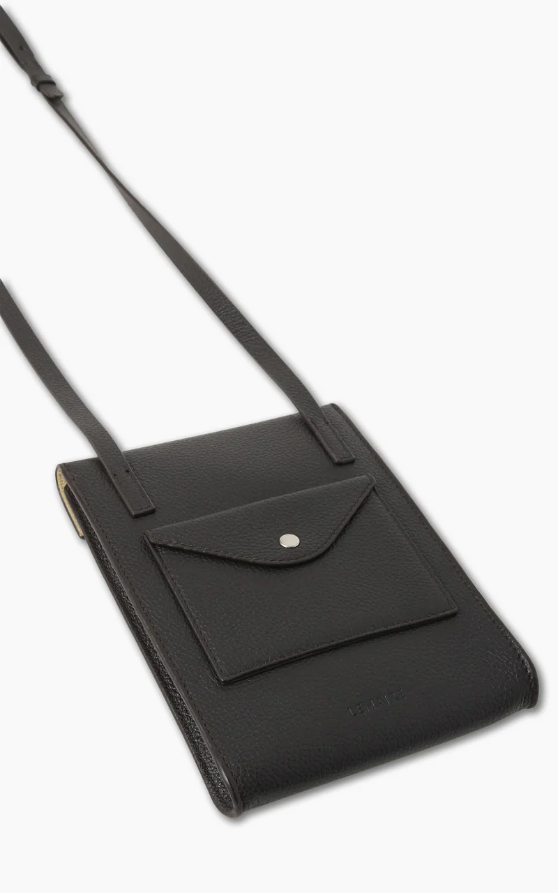 Lemaire Enveloppe With Strap Soft Grained Leather Dark Chocolate - Image 3