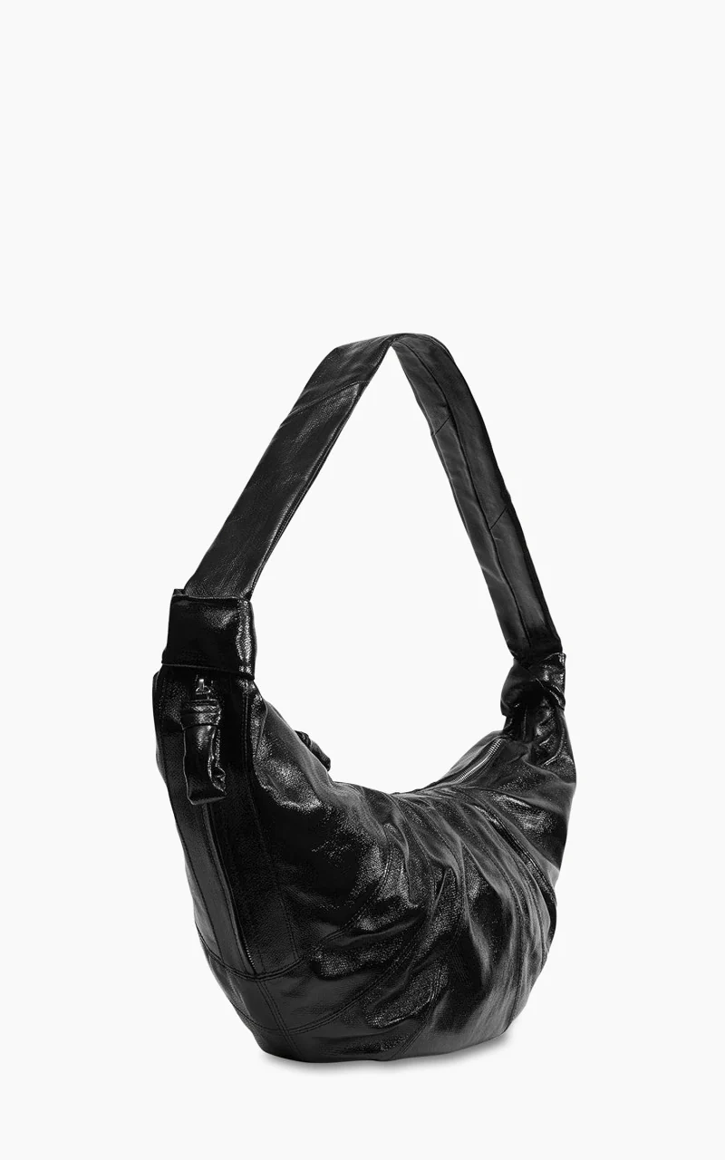 Lemaire Large Croissant Bag Coated Cotton Black - Image 3