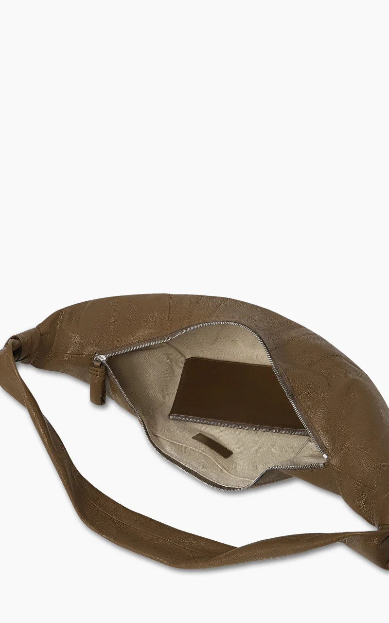 Lemaire Large Croissant Bag Grained Leather Olive Brown - Image 5