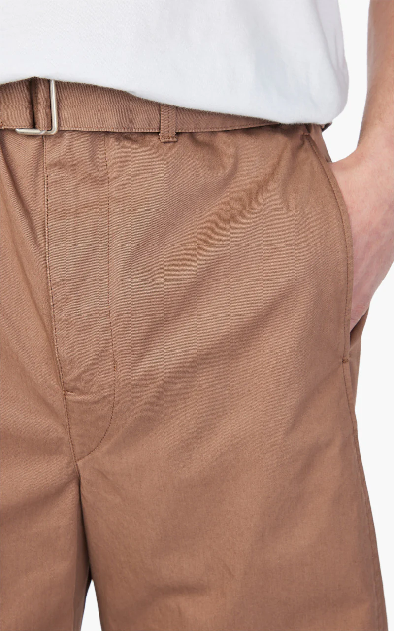 Lemaire Light Belted Twisted Pants Cub Brown - Image 5