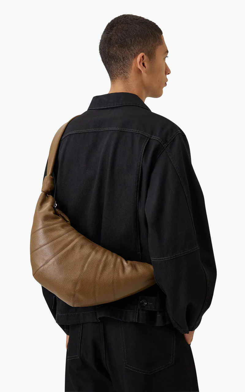 Lemaire Medium Croissant Bag Grained Leather Olive Brown - Image 2