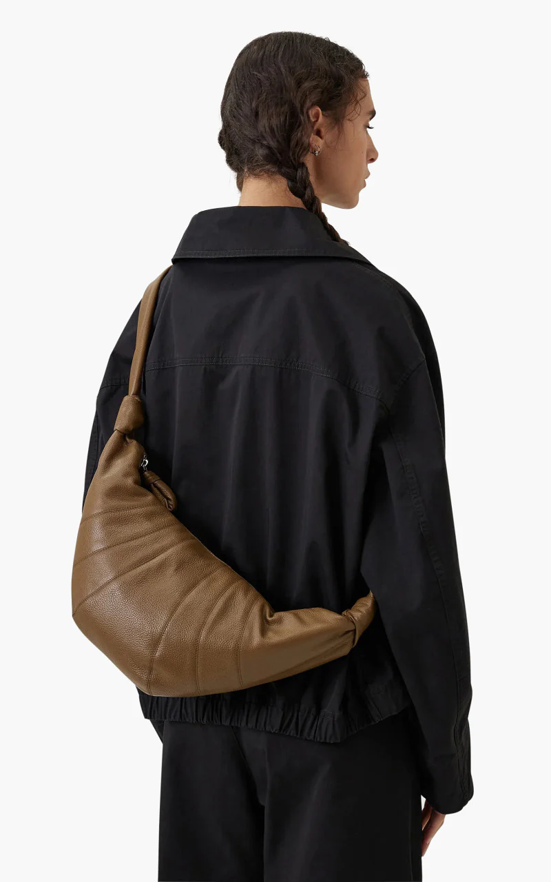 Lemaire Medium Croissant Bag Grained Leather Olive Brown - Image 6