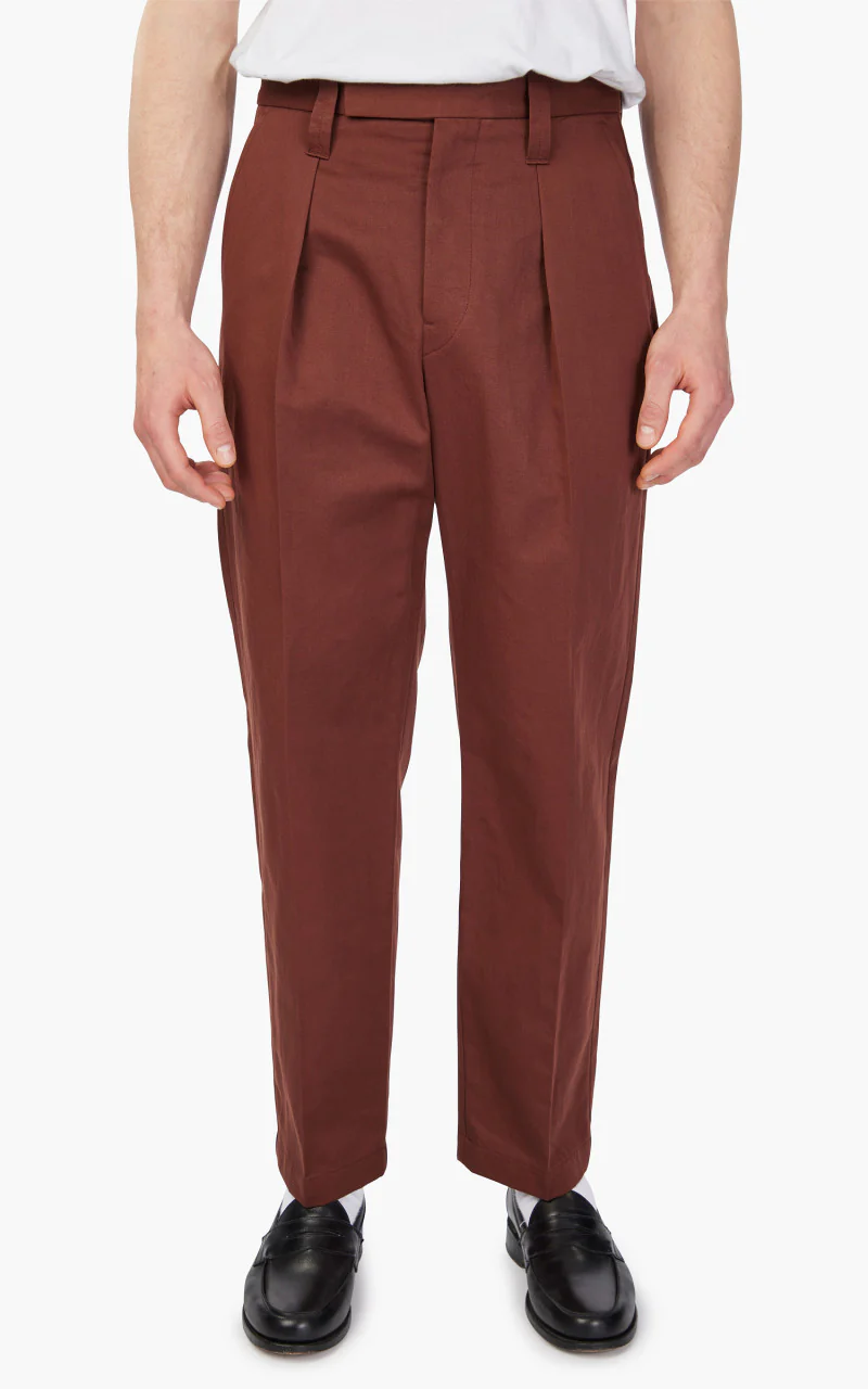Lemaire One Pleat Pants Chocolate Fondant - Image 4