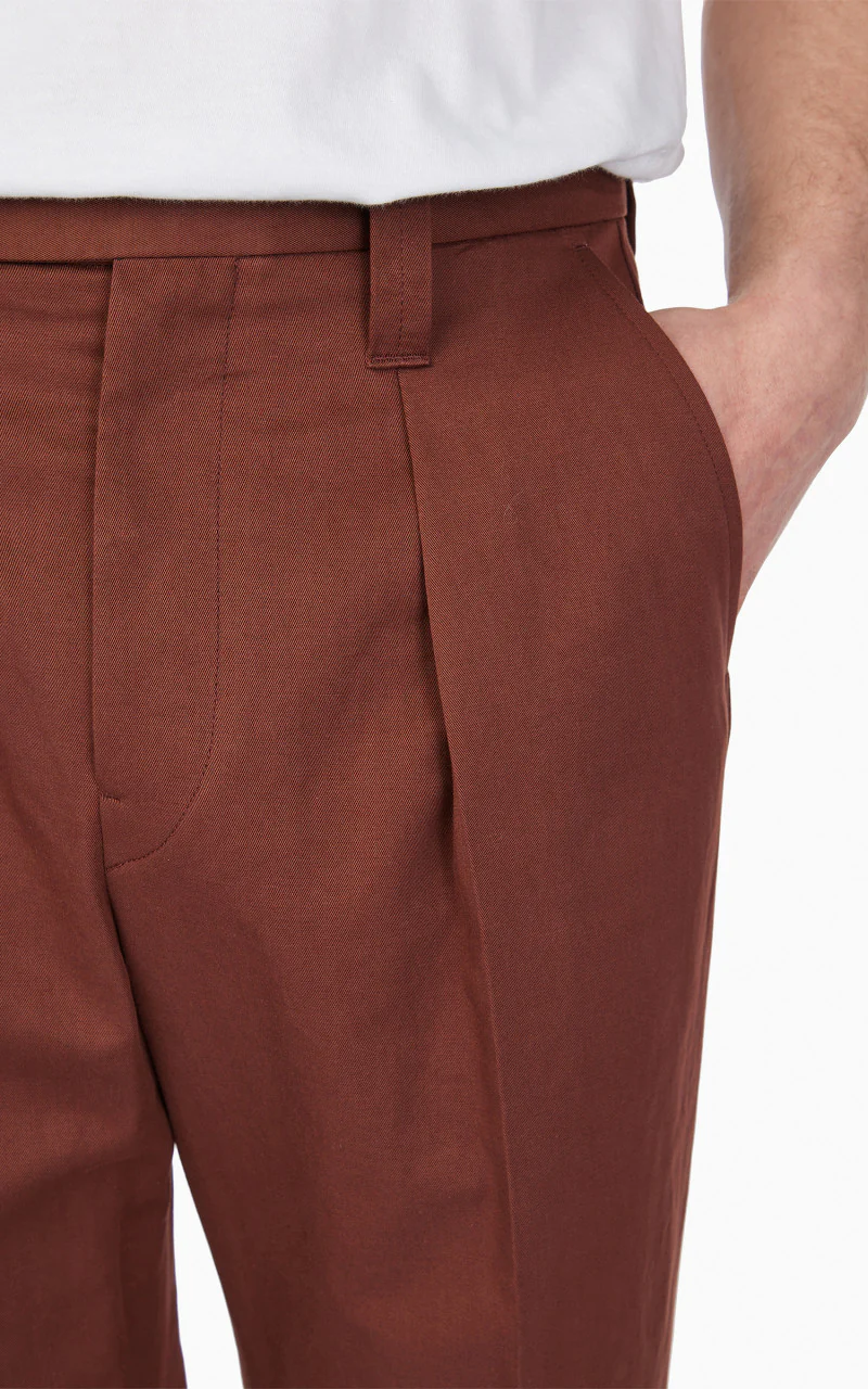 Lemaire One Pleat Pants Chocolate Fondant - Image 5