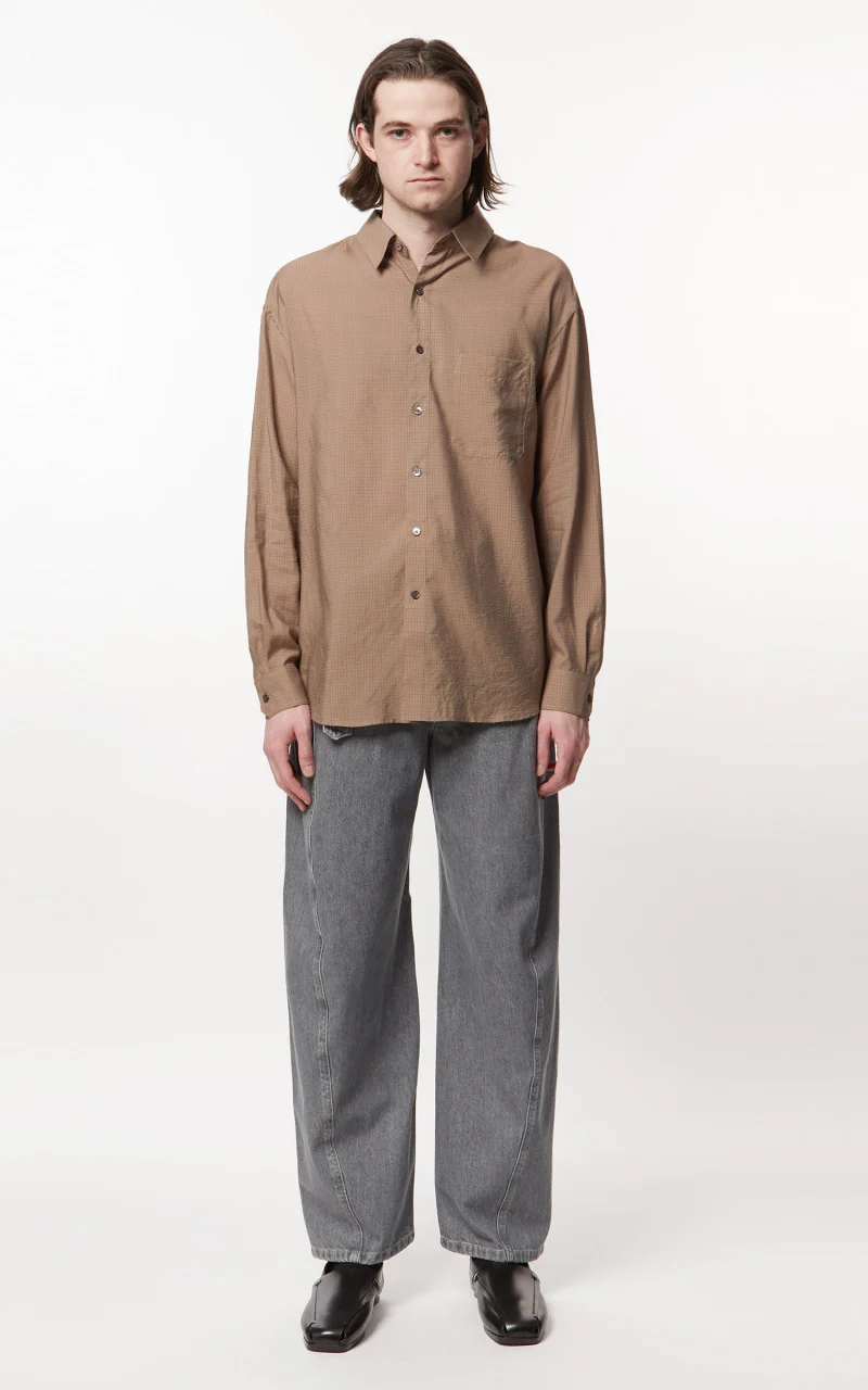 Lemaire Regular Collar L/S Shirt Cappucino - Image 3