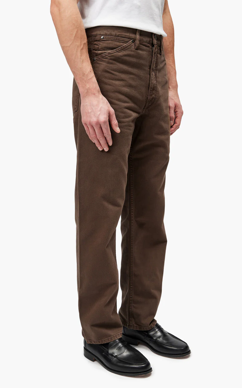 Lemaire Seamless Jeans Heavy Garment Dyed Denim Dark Brown - Image 6