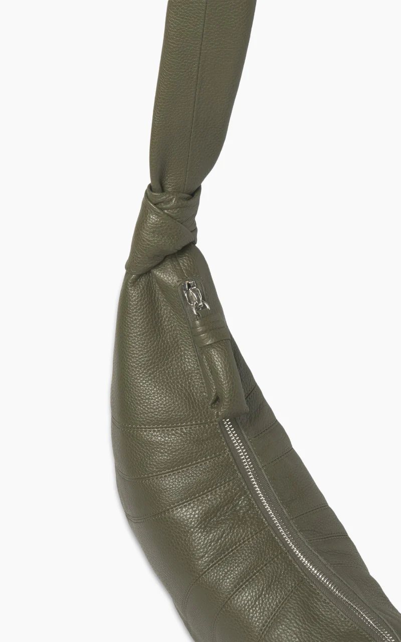 Lemaire Small Croissant Bag Grained Leather Dark Moss - Image 2