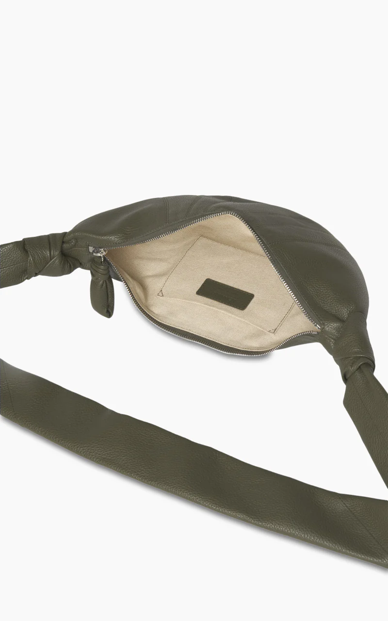 Lemaire Small Croissant Bag Grained Leather Dark Moss - Image 4