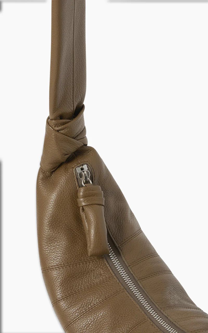 Lemaire Small Croissant Bag Grained Leather Olive Brown - Image 4