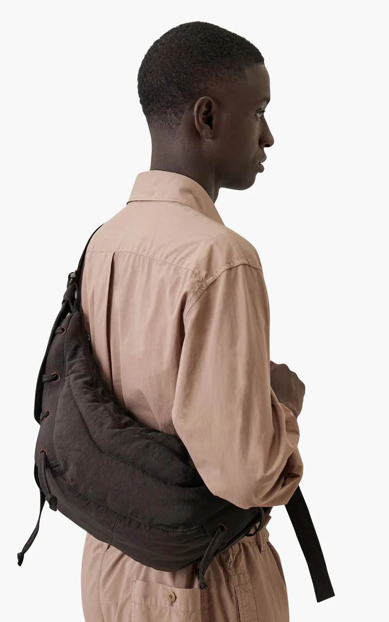 Lemaire Small Soft Game Bag Nylon Canvas Dark Chocolate - Image 2