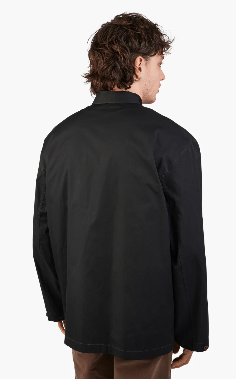 Lemaire Stand Collar Shirt Cotton Twill Black - Image 6