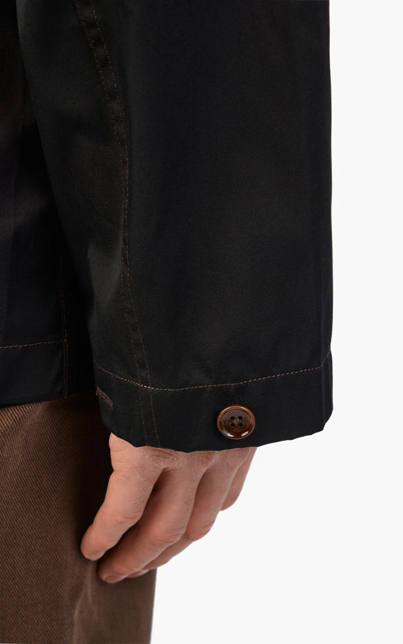 Lemaire Stand Collar Shirt Cotton Twill Black - Image 7
