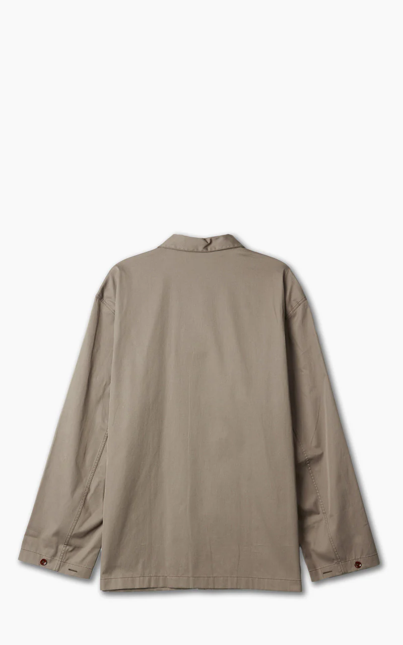 Lemaire Stand Collar Shirt Cotton Twill Squirrel - Image 5