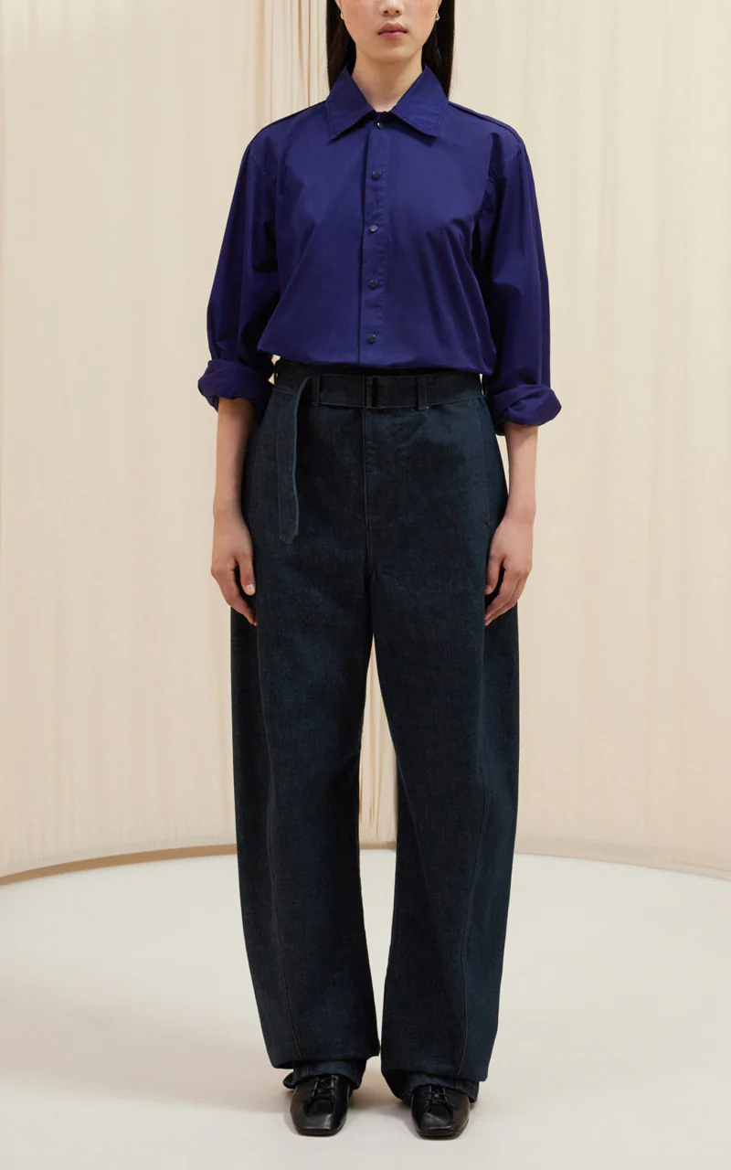 Lemaire Twisted Belted Pants Denim Indigo - Image 4
