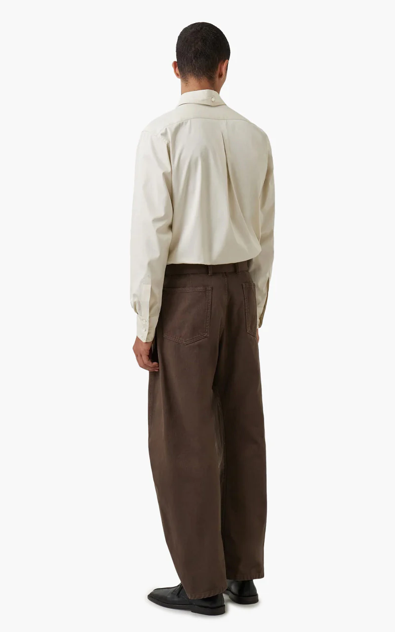 Lemaire Twisted Belted Pants Garment Dyed Denim Dark Brown - Image 6