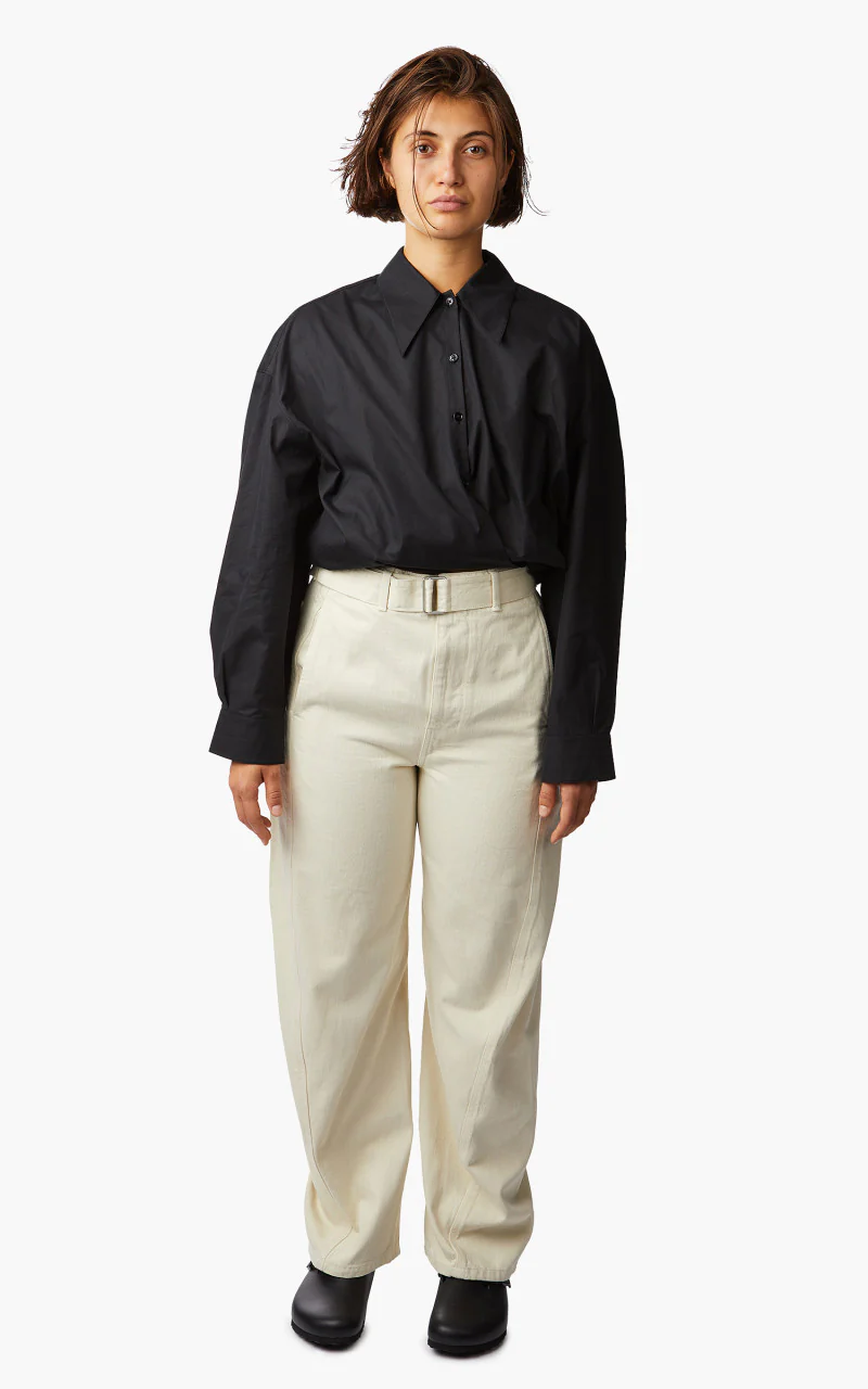Lemaire Twisted Belted Pants Misty Ivory - Image 3