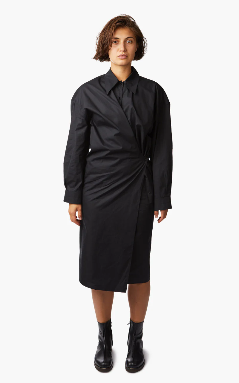 Lemaire Twisted Dress Cotton Poplin Caviar - Image 2