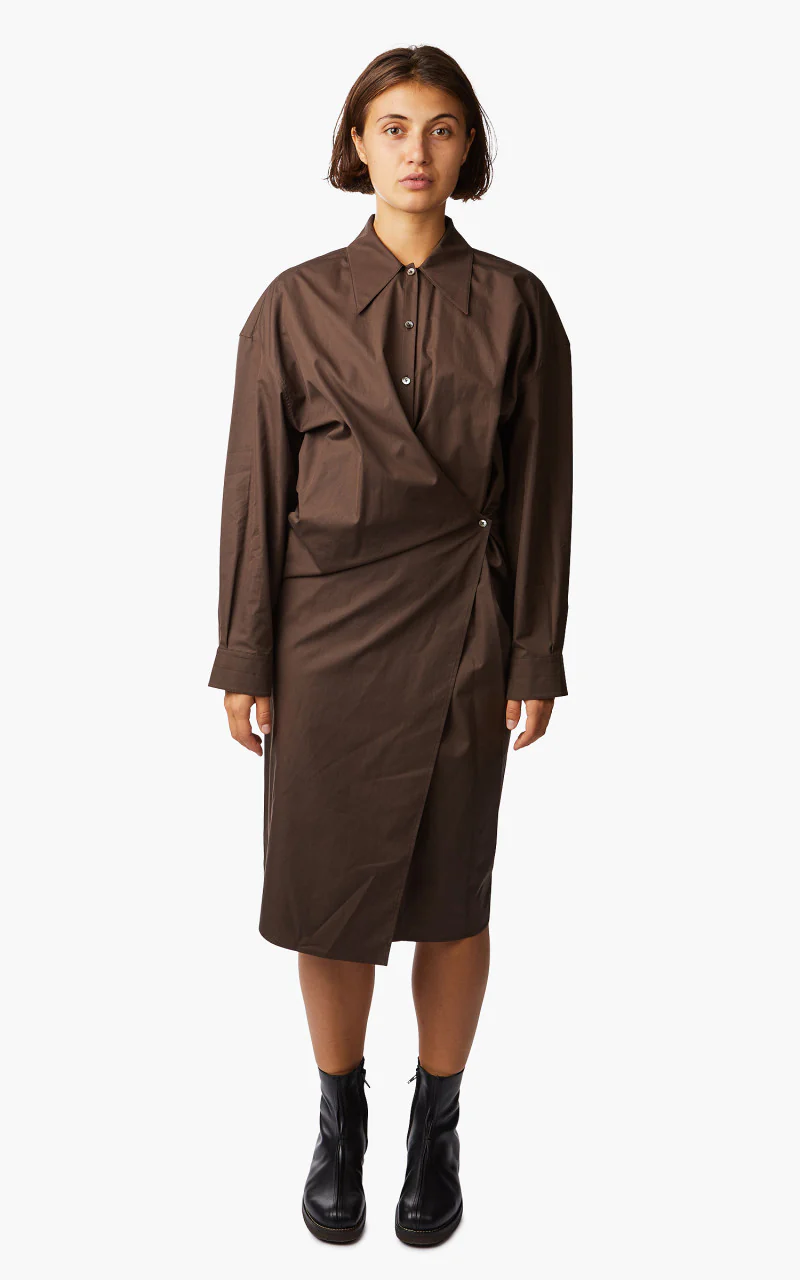 Lemaire Twisted Dress Dry Silk Cacao - Image 2