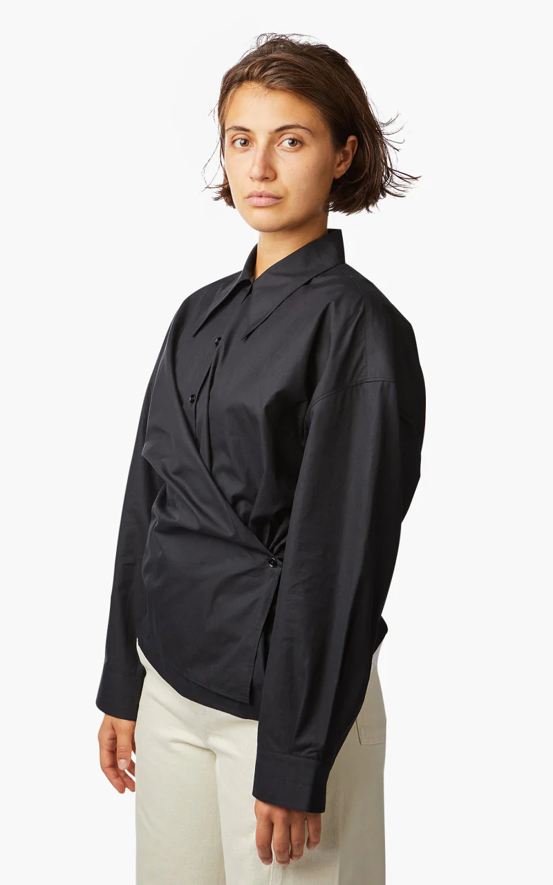 Lemaire Twisted Shirt Cotton Poplin Caviar - Image 3