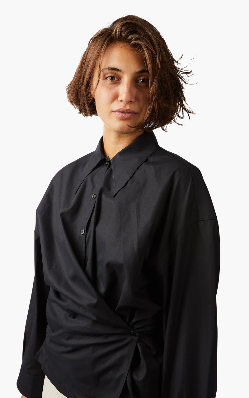 Lemaire Twisted Shirt Cotton Poplin Caviar - Image 7