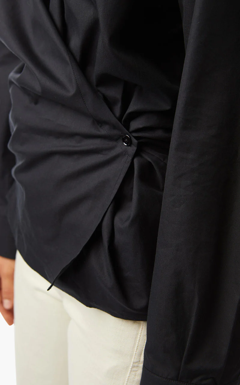Lemaire Twisted Shirt Cotton Poplin Caviar - Image 8