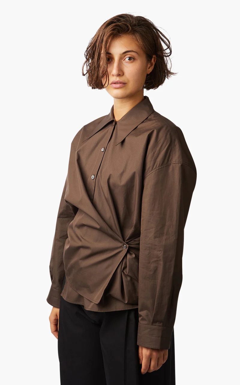 Lemaire Twisted Shirt Dry Silk Cacao - Image 3