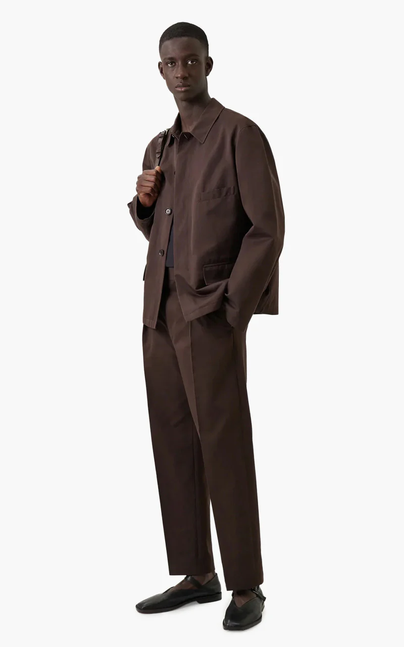 Lemaire Workwear Jacket Cotton Linen Dark Coffee - Image 2