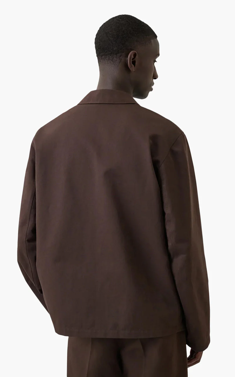 Lemaire Workwear Jacket Cotton Linen Dark Coffee - Image 5