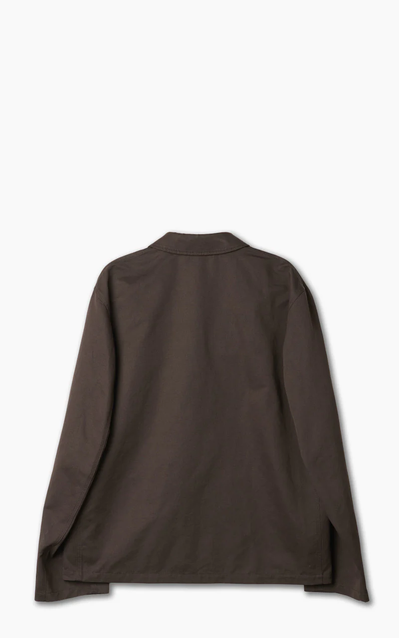 Lemaire Workwear Jacket Cotton Linen Dark Coffee - Image 6