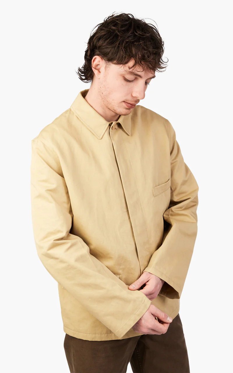 Lemaire Workwear Jacket Cotton Linen Kraft Beige - Image 5